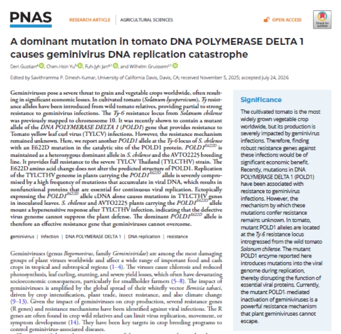 【News】A Novel Resistance Mechanism for Fighting Plant Virus Diseases to Ensure Food Security